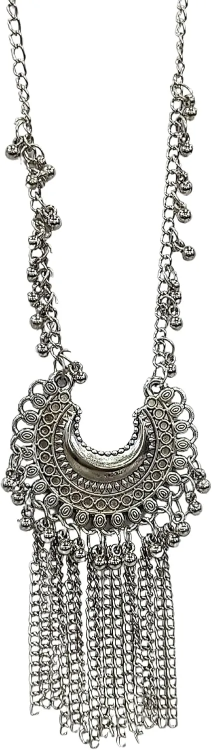 Indian Ethnic Fashion Handmade Bollywood Statement Oxidized Choker Necklace Earrings Set Jewelry