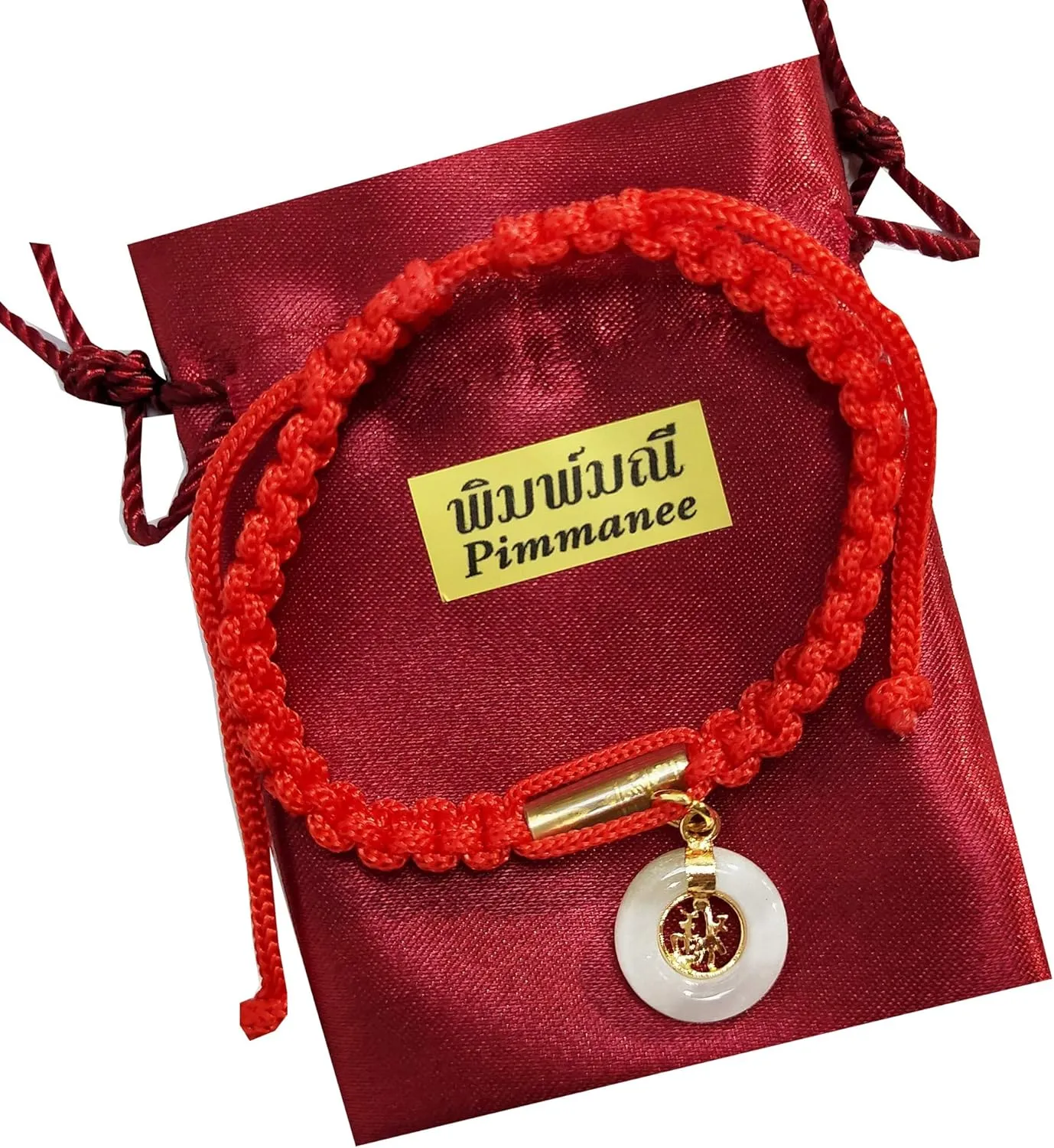 Jade Beaded Bracelet for Women Men Adjustable Hand-Woven Cord Lucky Friendship Protection Red String Bracelets for Friends