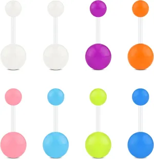 JFORYOU Belly Button Rings Acrylic Belly Rings Multicolor Navel Rings Cute Belly Piercing Jewelry 14G