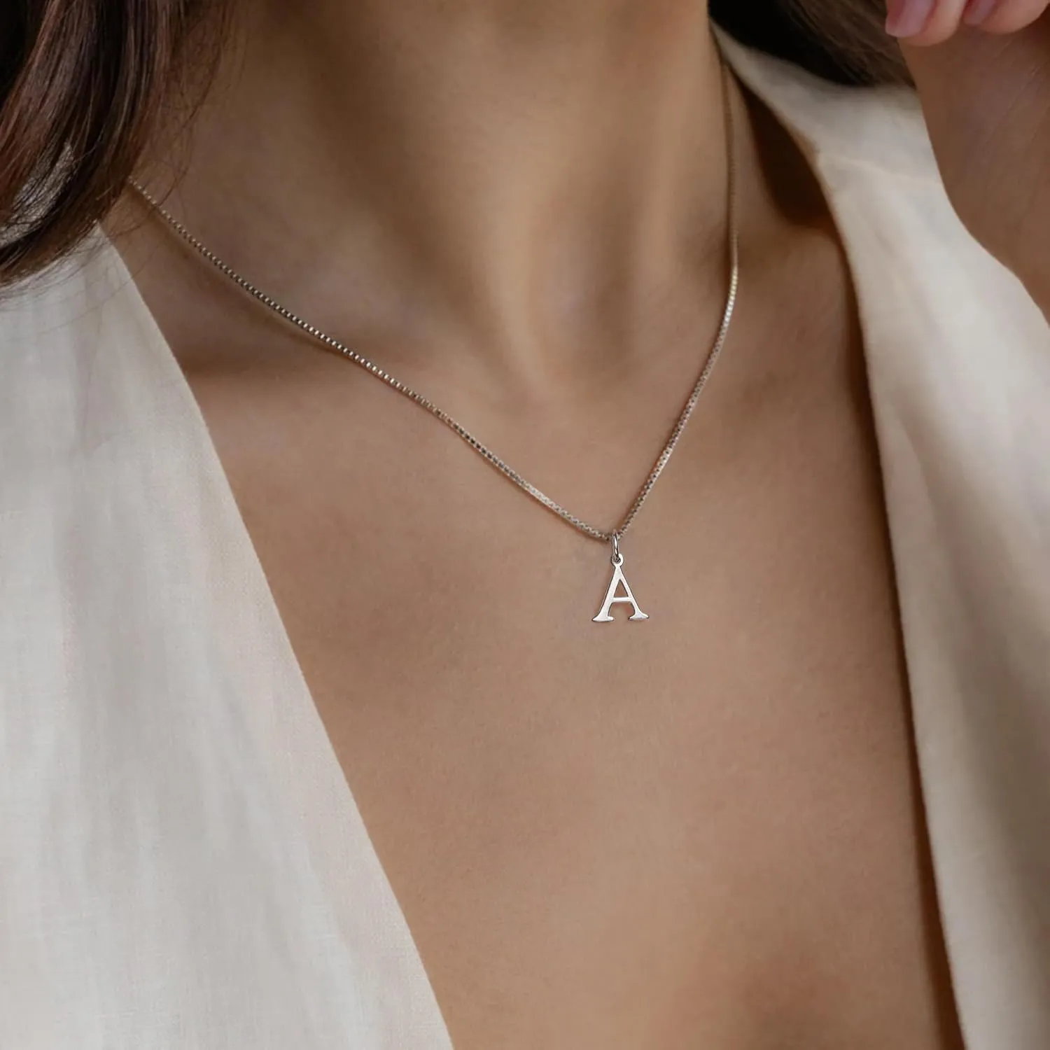 JSJOY 925 Sterling Silver Initial Necklace Gold Necklace for Women Dainty Letter Necklace Silver Choker Necklaces Gifts for Teen Girls Birthday Gifts