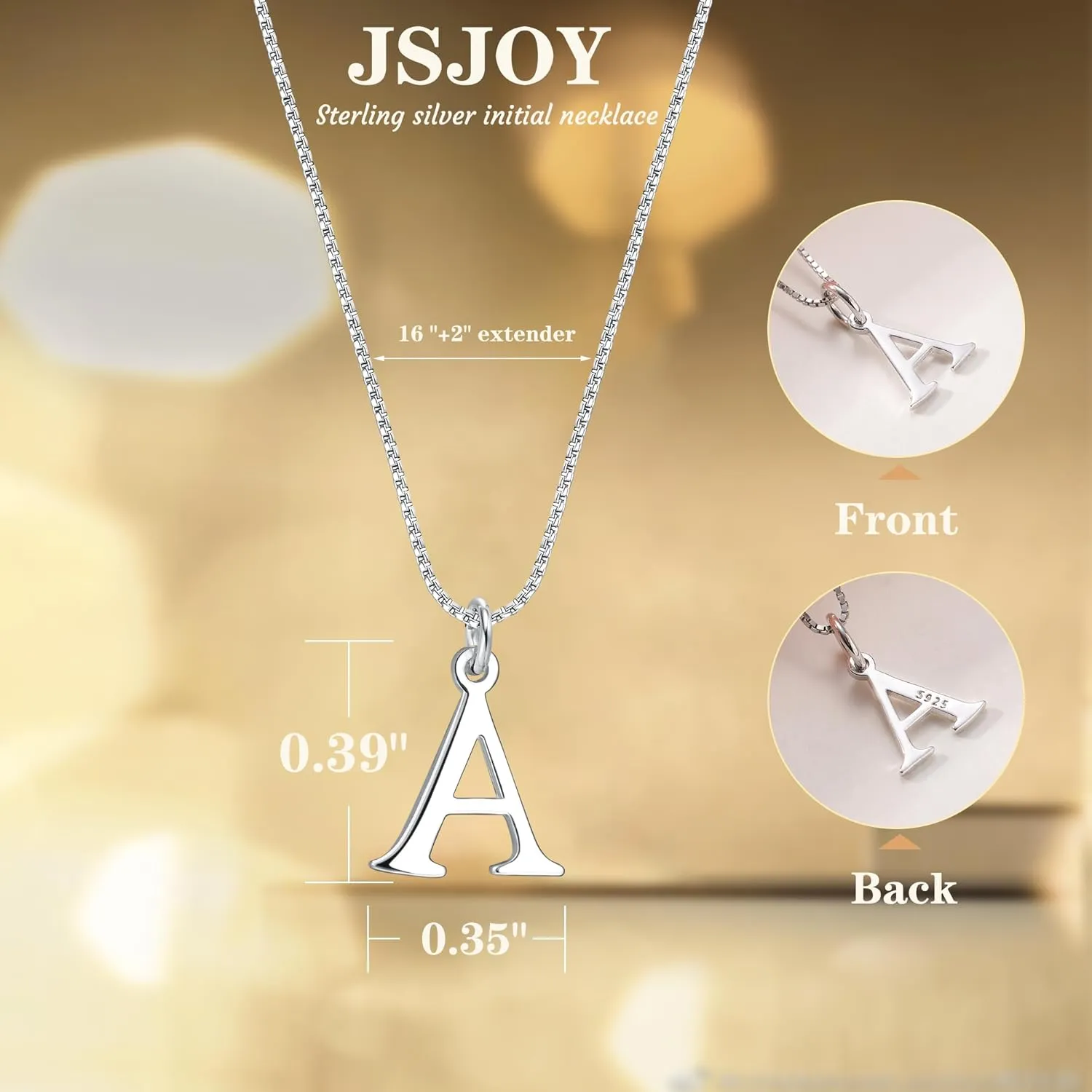 JSJOY 925 Sterling Silver Initial Necklace Gold Necklace for Women Dainty Letter Necklace Silver Choker Necklaces Gifts for Teen Girls Birthday Gifts