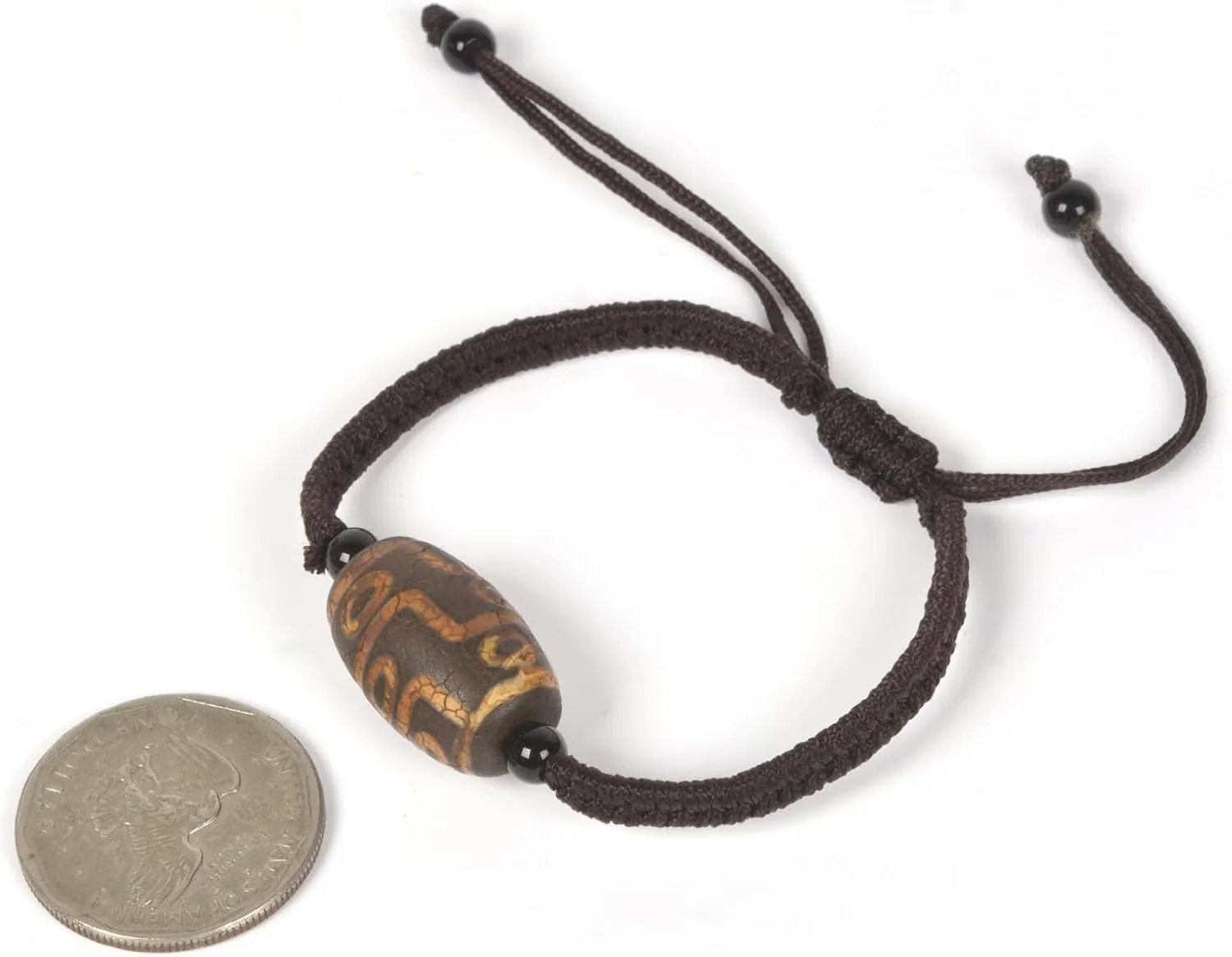Justinstones Tibetan Eye Dzi Beads Fengshui Bracelet Amulets Jewelry Adjustable Bracelet (Adjustable size:5.5 to 8 inch)