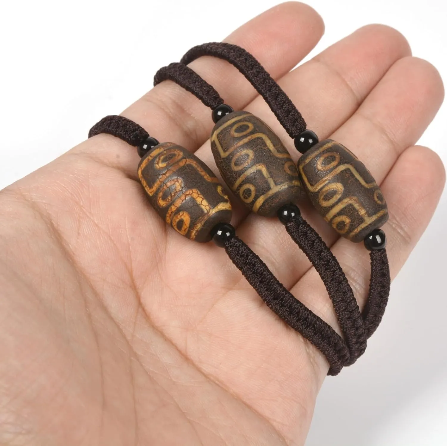 Justinstones Tibetan Eye Dzi Beads Fengshui Bracelet Amulets Jewelry Adjustable Bracelet (Adjustable size:5.5 to 8 inch)