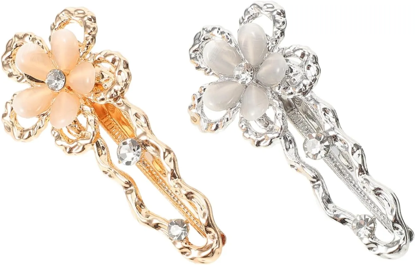 KESYOO 2Pcs Decorative Metal Flower Hair Clips Alligator Clips for Stylish Hair Accessories for Daily Wear Parties and Special Occasions