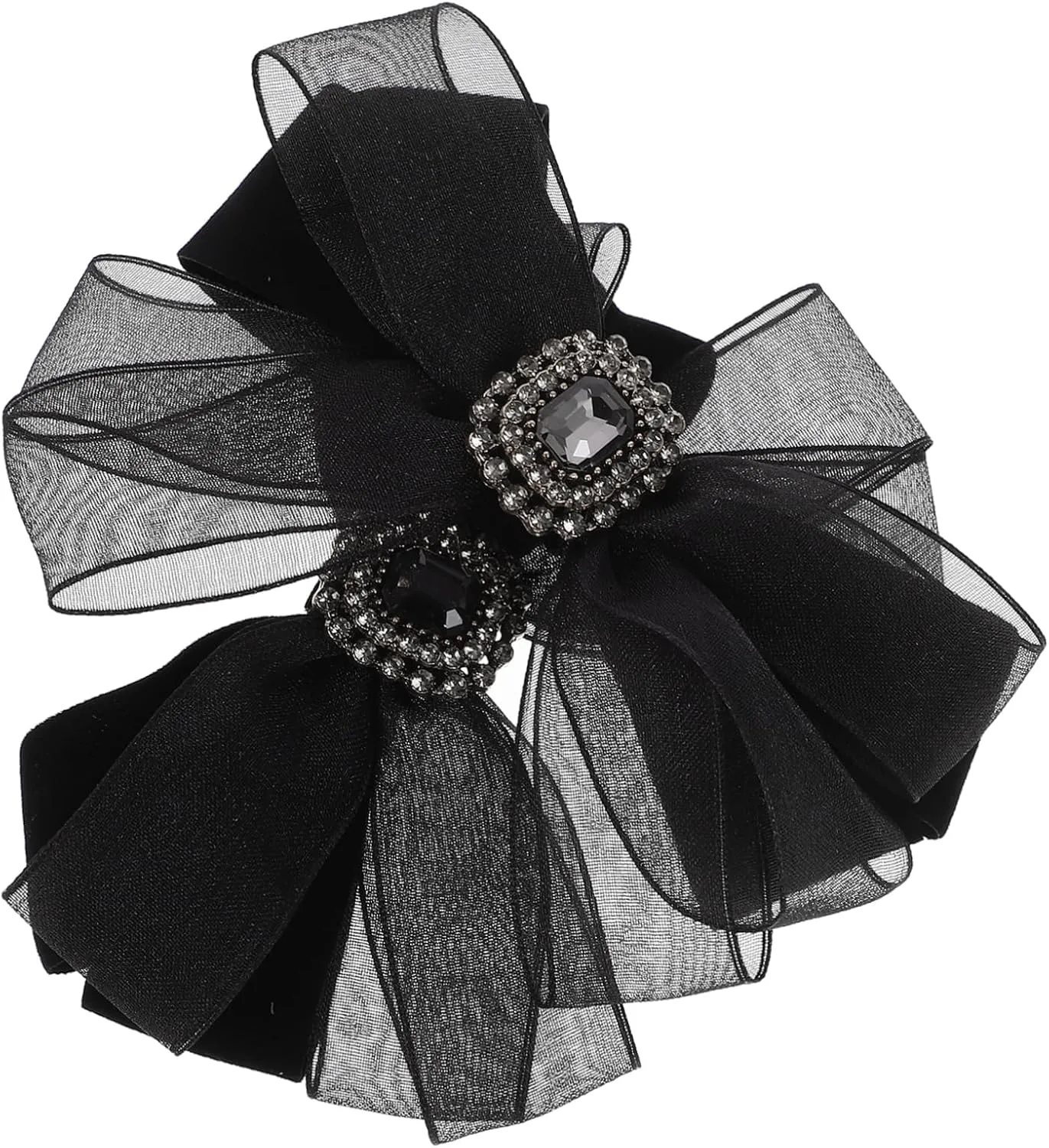 KESYOO 2Pcs Rhinestone Bow Clips for Women Elegant Mesh Hair Barrettes Stylish Ponytail Accessories for Parties Weddings and Daily Wear Versatile Hair Bows