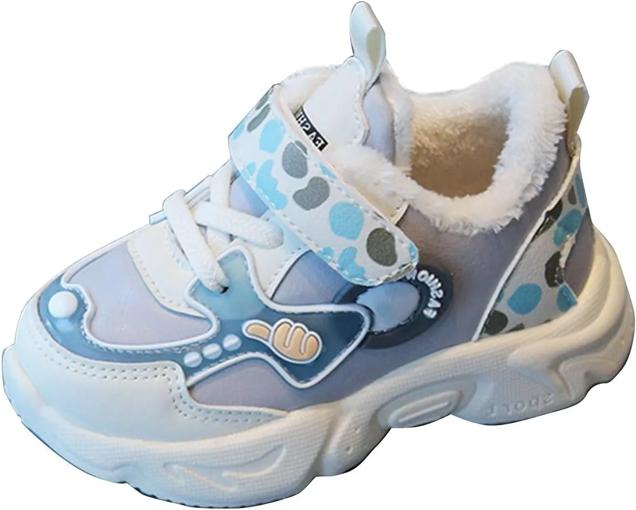 Kids Lightweight Breathable Running Shoes Boys Girls Fleece Cotton Tennis Sneakers Comfortable Girls Glitter Sneaker
