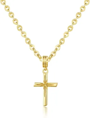KissYan Layered Cross Necklace for Women, 14K Gold Plated Cubic Zirconia Pendant Necklaces Cross Faith Necklaces, Gold Cross Choker Trendy Jewelry Gifts for Women