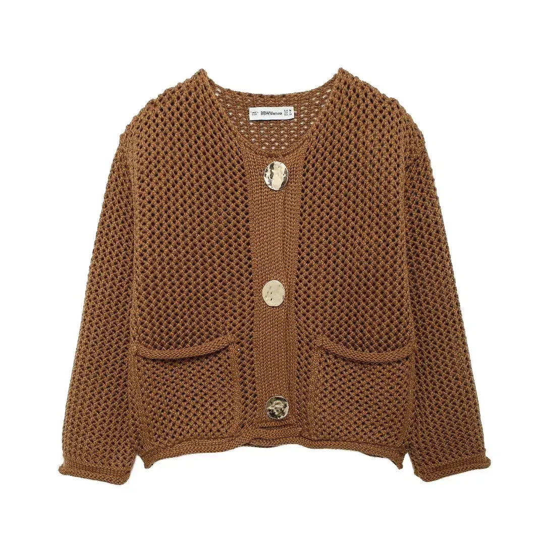 Knitted Cardigan with Button Detail