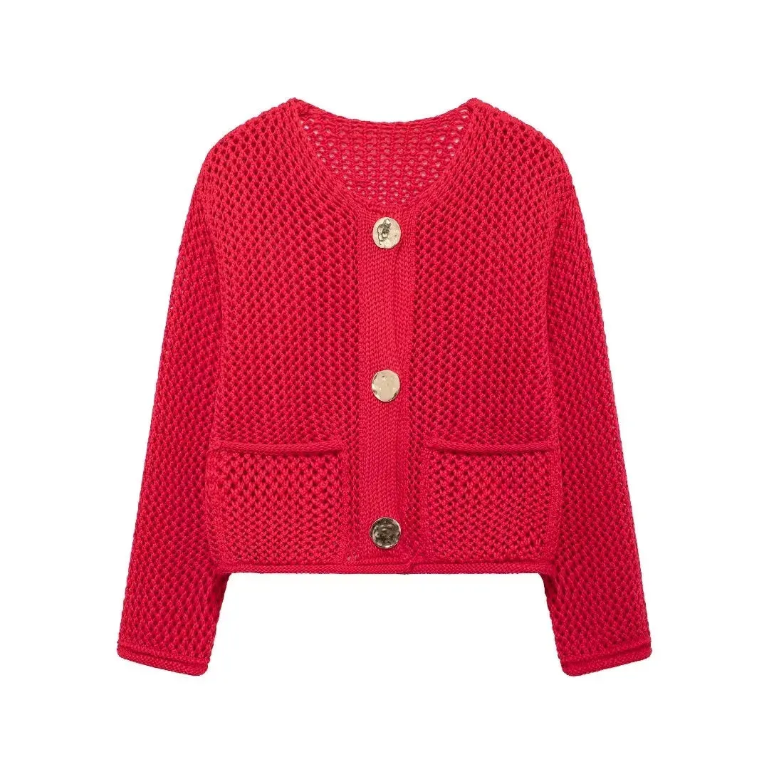 Knitted Cardigan with Button Detail