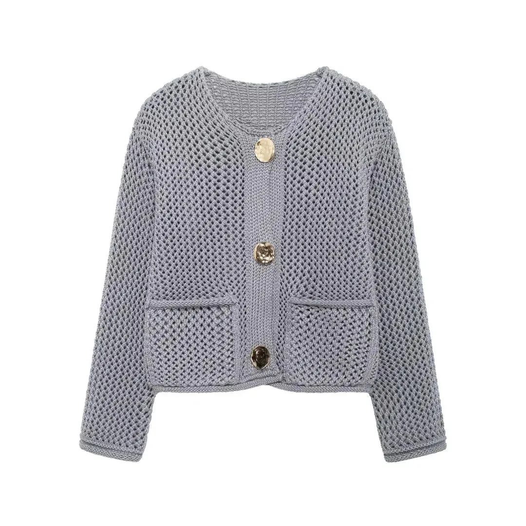 Knitted Cardigan with Button Detail