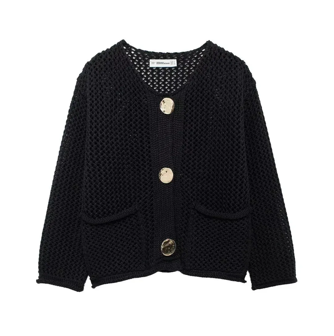 Knitted Cardigan with Button Detail