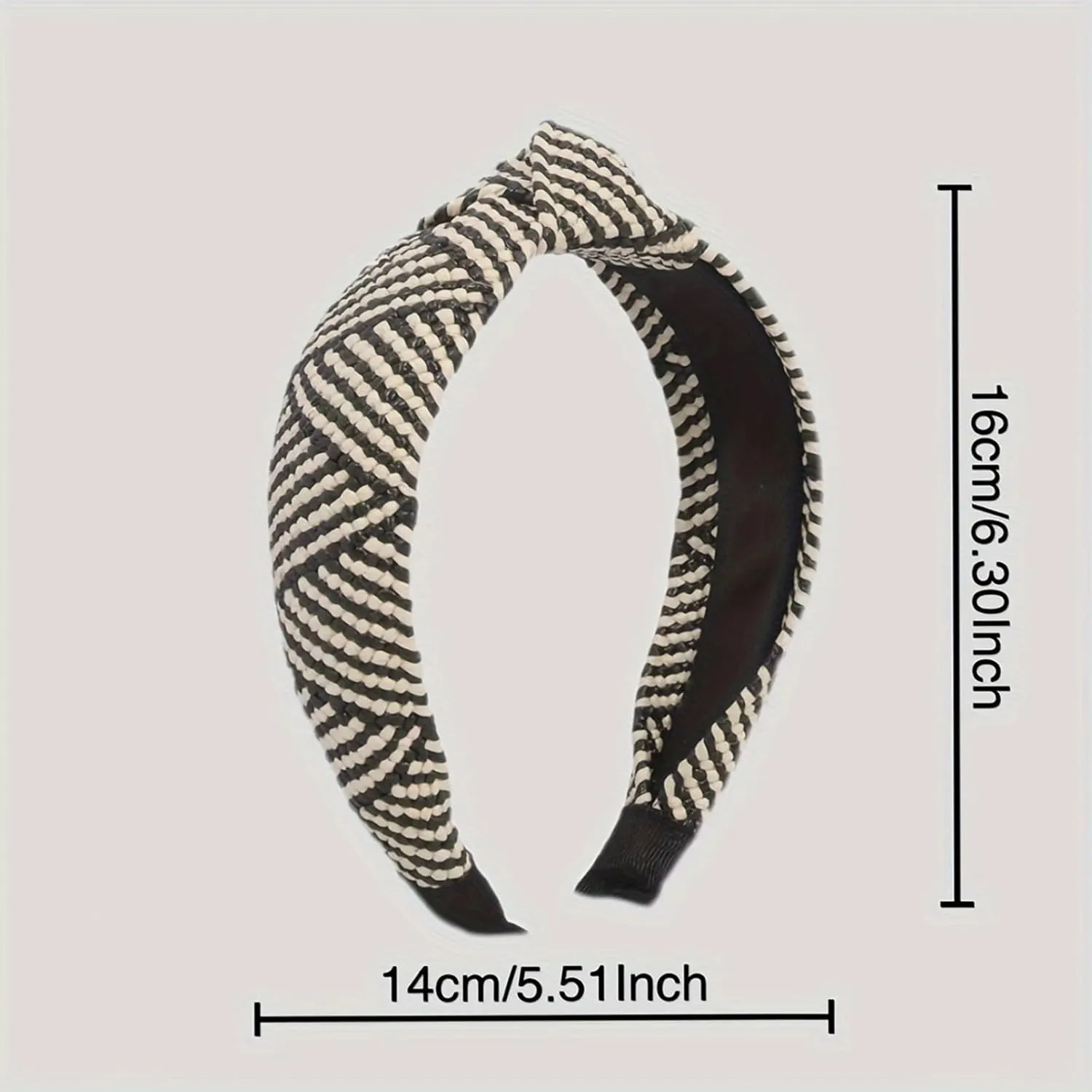 Knotted Straw Headbands for Women Rattan Headband Boho Braided Head Bands, Top Knot Headband for Women, Summer Beach Headbands, Rattan Woven Headband No Slip (Color1)