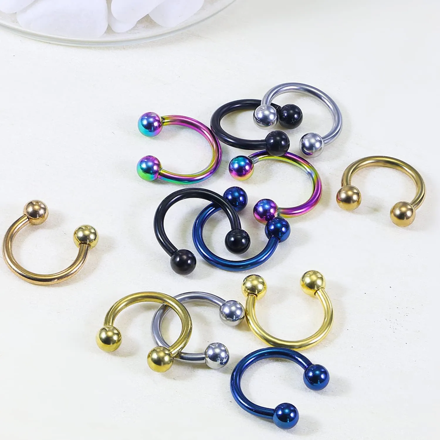 Kridzisw 16G Septum Nose Rings Eyebrow lip Rings Lobe Earrings Hoop 316L Surgical Steel Cartilage Helix Tragus Rook Daith Earrings Hoops Piercing Jewelry for Women Men 6mm 8mm 10mm 12mm 14mm 16mm