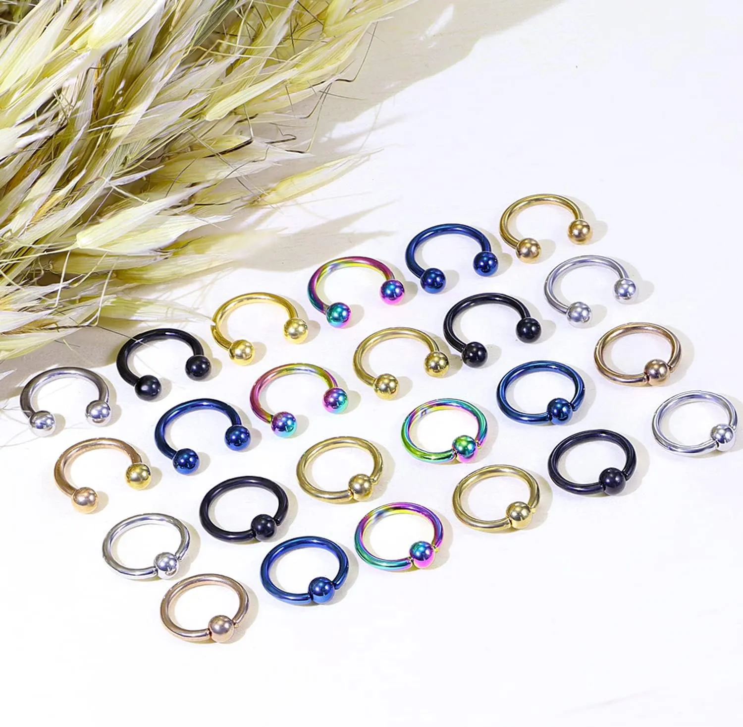 Kridzisw 16G Septum Nose Rings Eyebrow lip Rings Lobe Earrings Hoop 316L Surgical Steel Cartilage Helix Tragus Rook Daith Earrings Hoops Piercing Jewelry for Women Men 6mm 8mm 10mm 12mm 14mm 16mm