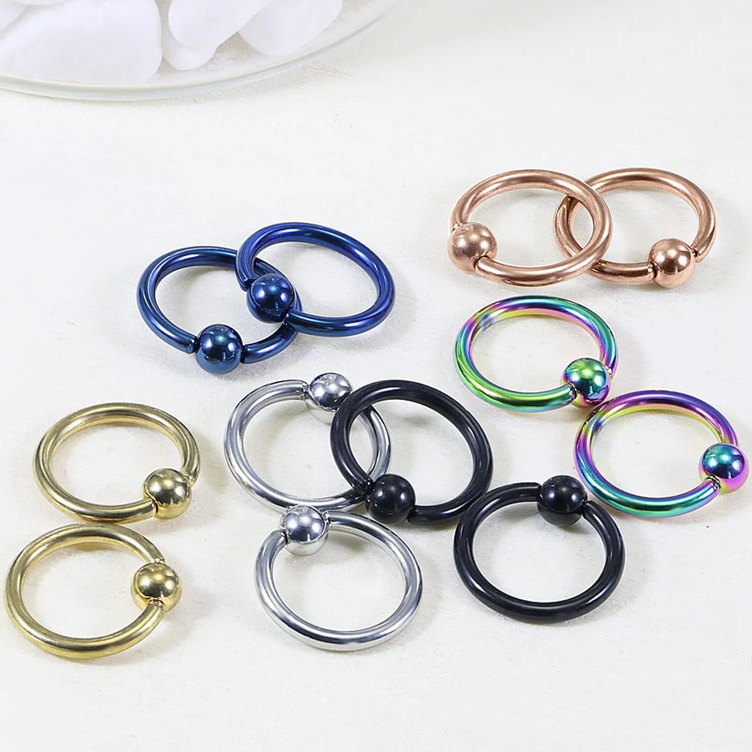 Kridzisw 16G Septum Nose Rings Eyebrow lip Rings Lobe Earrings Hoop 316L Surgical Steel Cartilage Helix Tragus Rook Daith Earrings Hoops Piercing Jewelry for Women Men 6mm 8mm 10mm 12mm 14mm 16mm