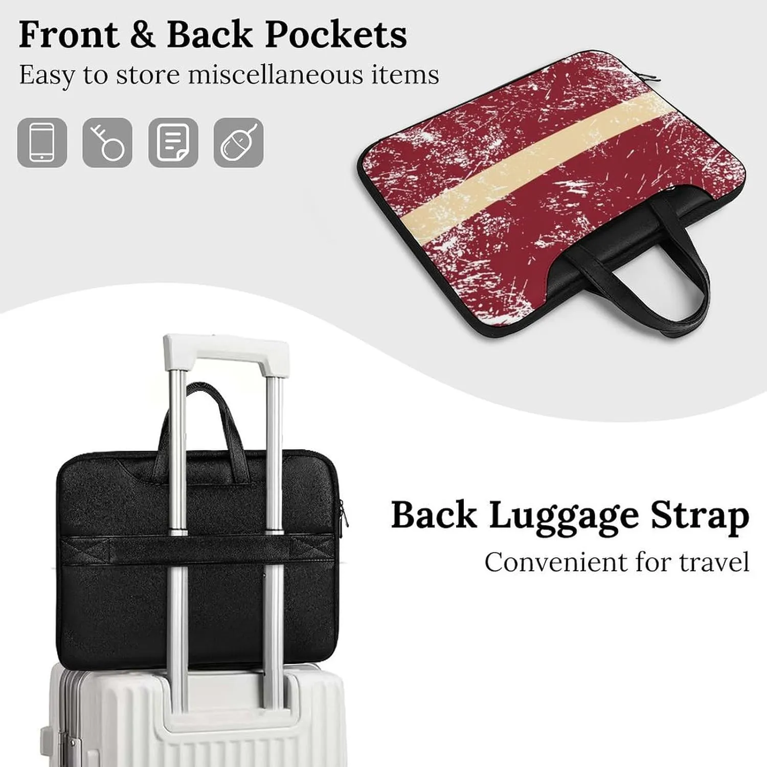 Latvia Vintage Flag Leather Bag Laptop Case Slim Water Resistant Computer Bags with Handle Briefcase for Work