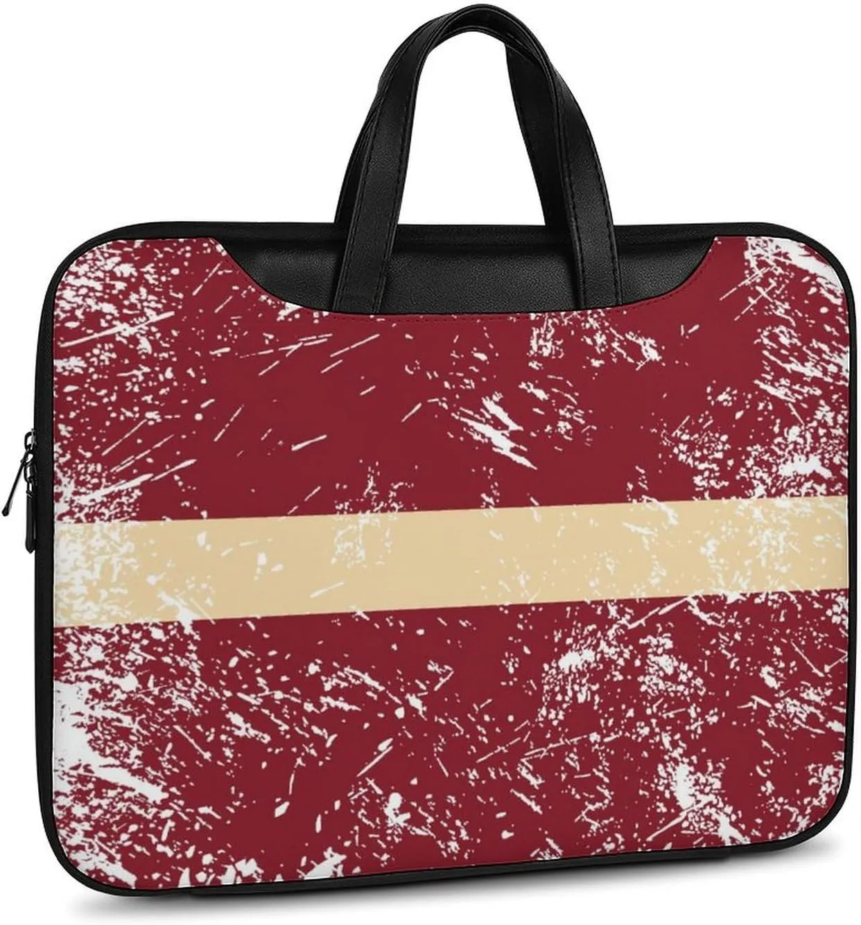 Latvia Vintage Flag Leather Bag Laptop Case Slim Water Resistant Computer Bags with Handle Briefcase for Work