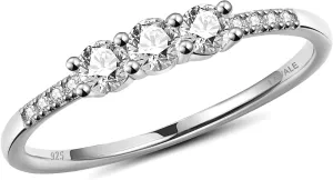 LAVALE Round Cut Moissanite Wedding Band for Women, Brilliant D Color VVS1 Clarity Classic Lab Created Diamond Solitaire Ring 18K White Yellow Rose Gold Vermeil 4 Claw Knife Edge Moissanite Rings