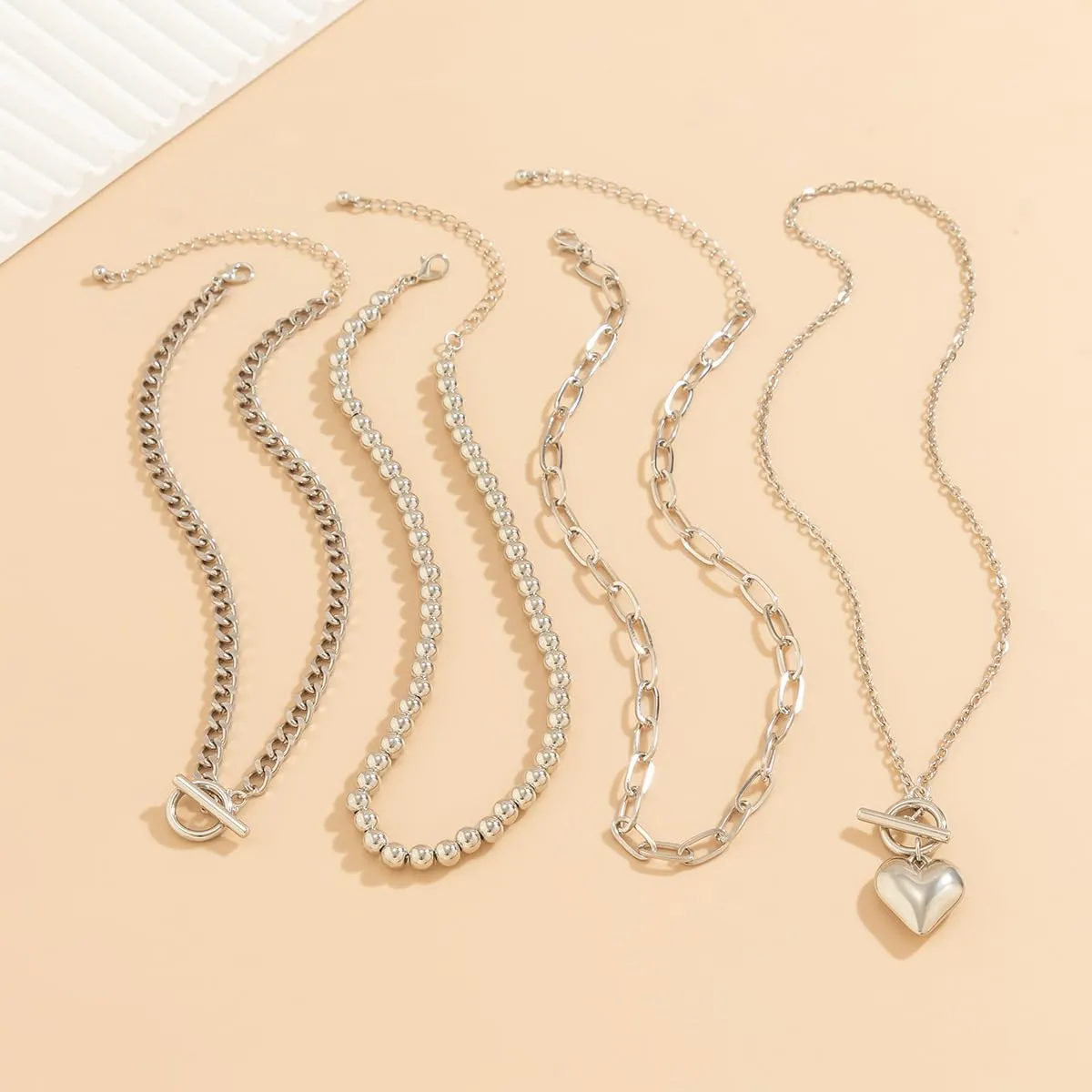 Layered Gold Necklaces Dainty Stackable Herringbone Necklace Snake Chain Choker Necklace Paperclip Chain Coin Pendant Trendy Jewelry for Women Girls