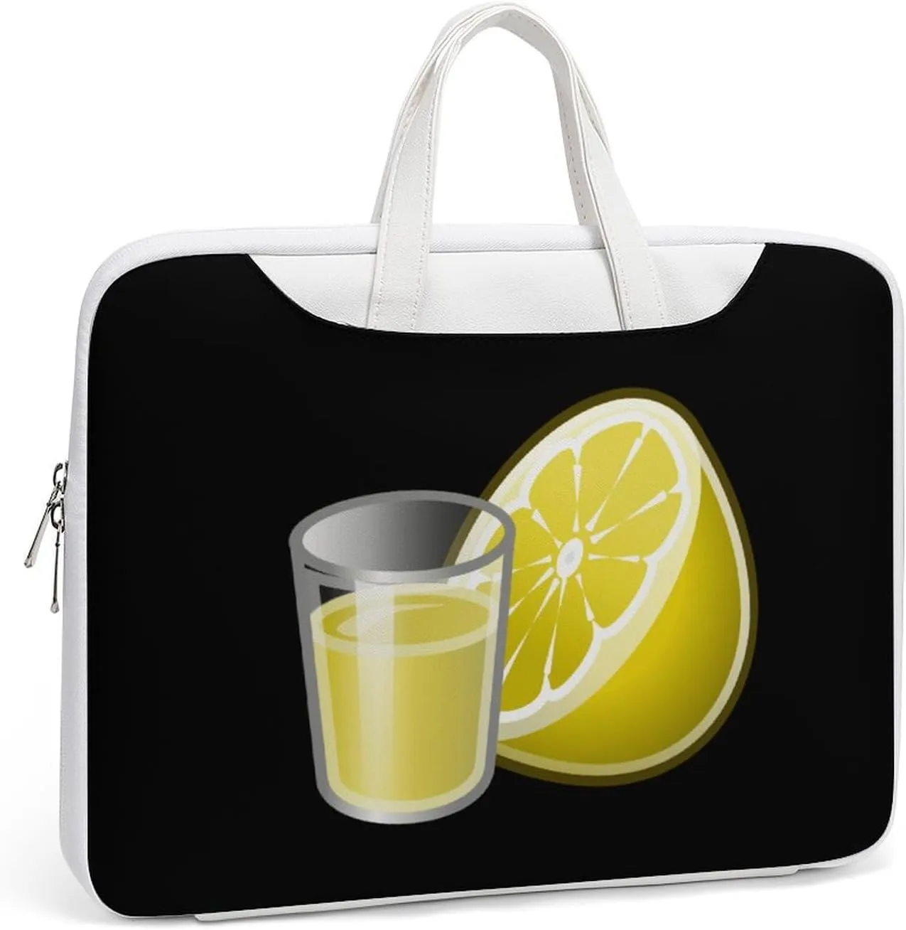 Lemon Water Leather Bag Laptop Case Slim Water Resistant Computer Bags with Handle Briefcase for Work