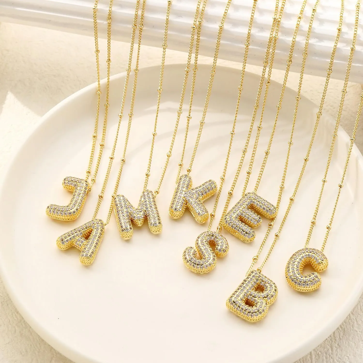 Letter Necklace Gold Initial Name Necklaces for Women Dainty Gold Pendant Letter Birthstone Necklace Womens Gold Chunky Personalized Initials Charm Necklaces Gifts for Women Trendy