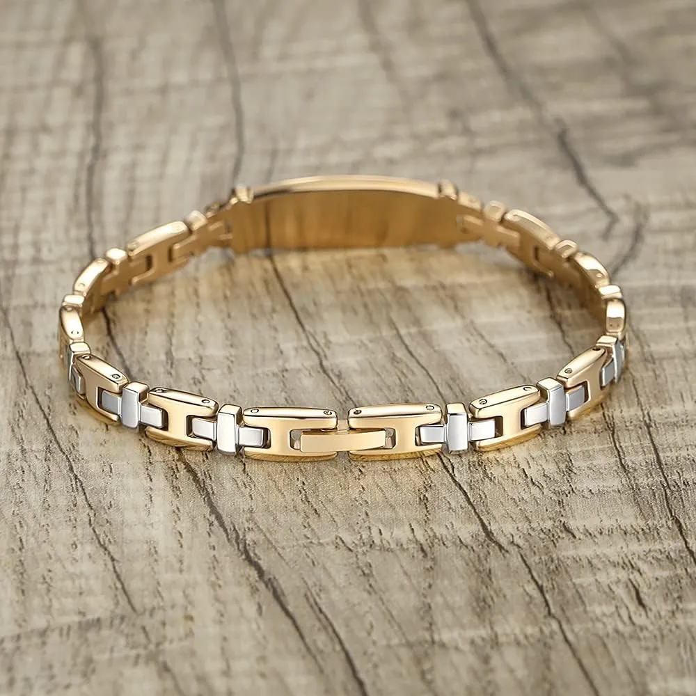 LinnaLove Lady Medical Alert id Bracelets-Stainless Steel Medical Bracelets for Women-7.5"