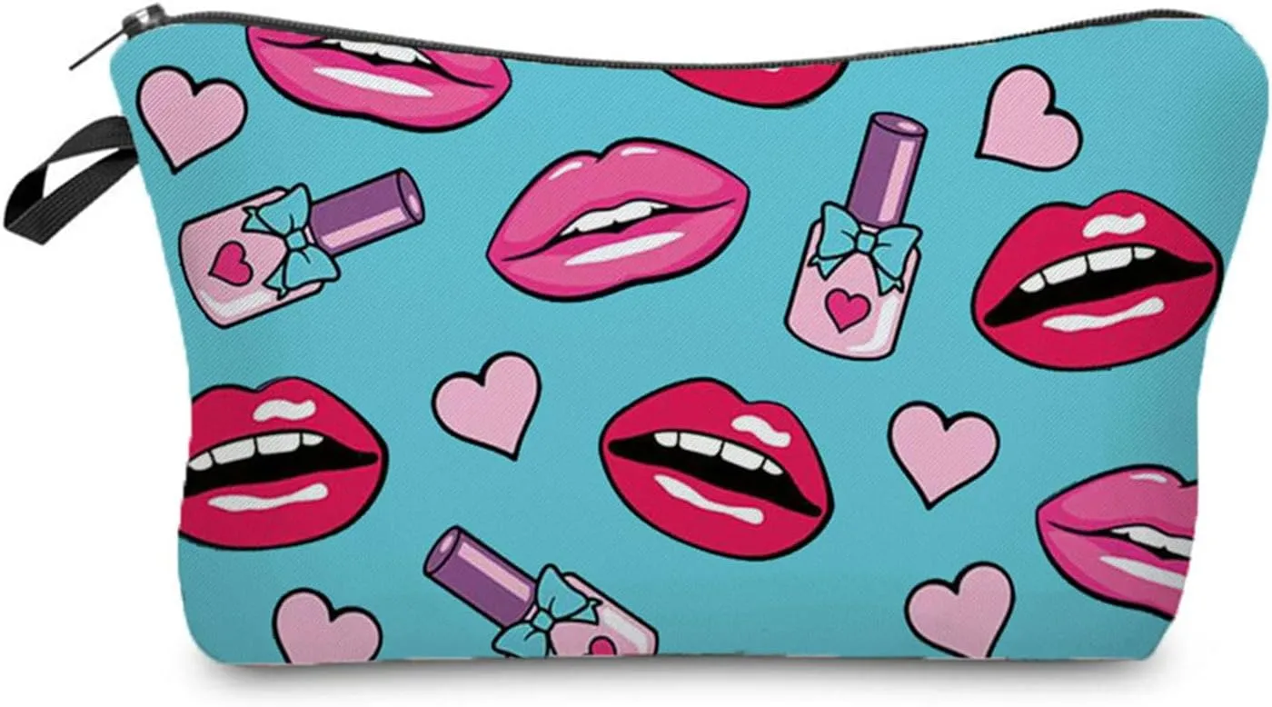 Lipstick Cosmetic Bag Cute Small Makeup Bag Travel Toiletry Zipper Pouch Girls Lip Gifts for Sisters Lipstick Makeup Bag Gift for Women