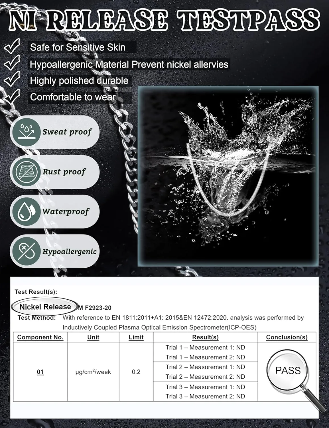 LOLIAS Silver Chain Necklace for Men Women - 6Pcs Stainless Steel Cuban Link/Rope/Box/Figaro/Herringbone/Wheat Chain Layered Stacked Necklace Set 16/18/20/22/24 Inches