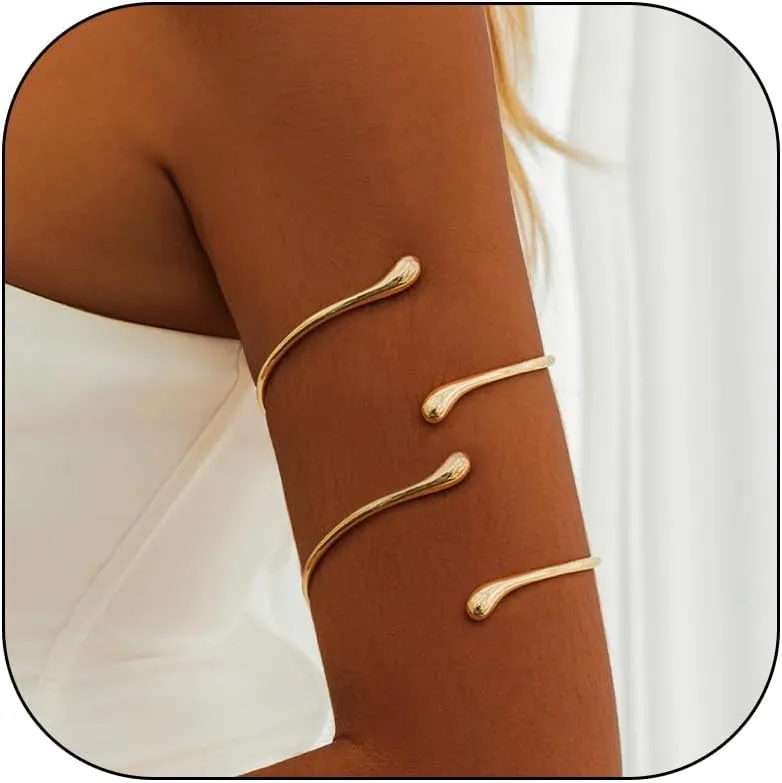 Long tiantian Arm Cuff Gold Bangles Bracelet Upper Arm Cuff jewelry for Women Trendy 2025