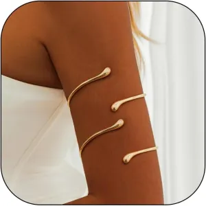 Long tiantian Arm Cuff Gold Bangles Bracelet Upper Arm Cuff jewelry for Women Trendy 2025