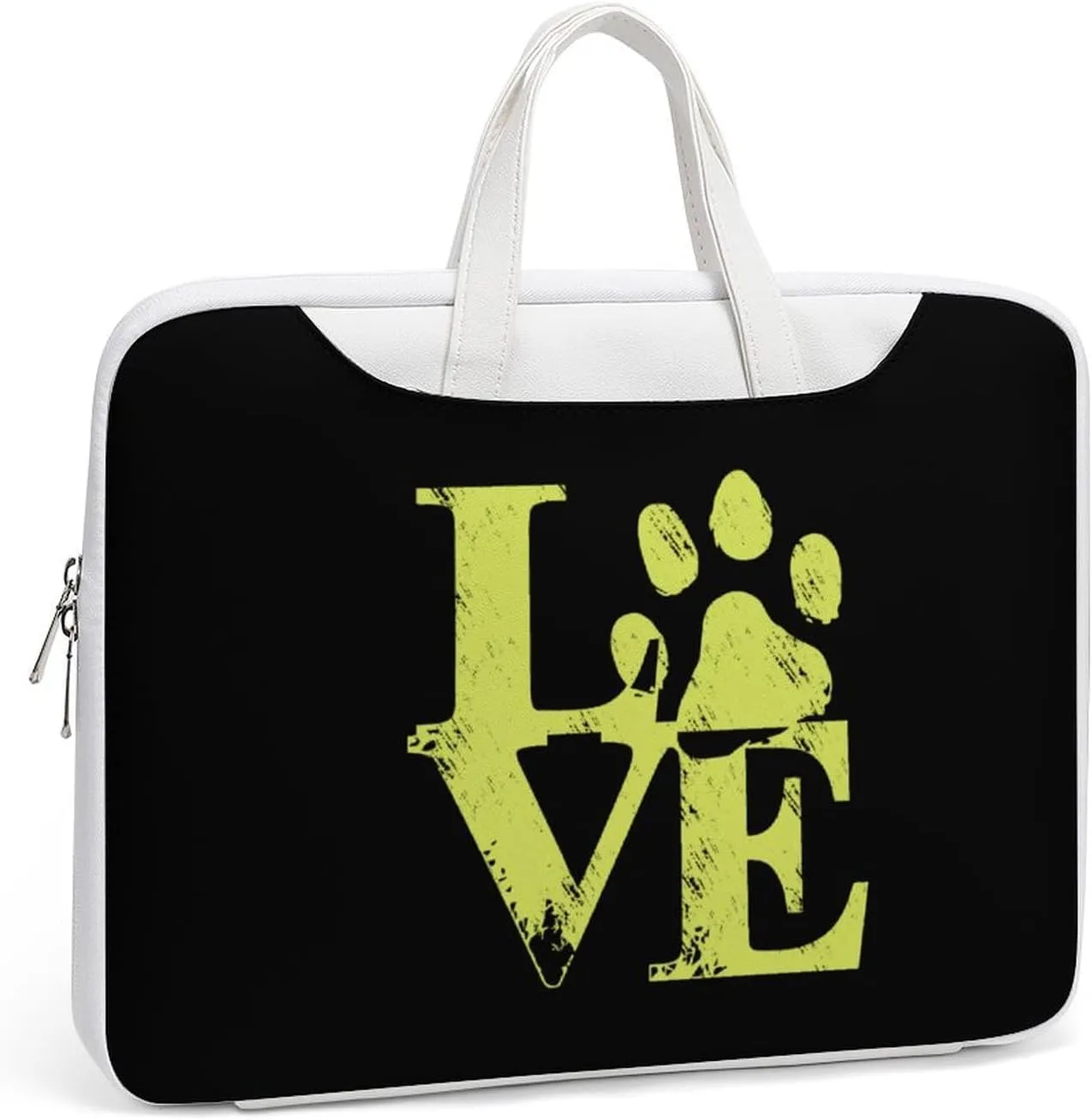 Love Dag Paw Leather Bag Laptop Case Slim Water Resistant Computer Bags with Handle Briefcase for Work