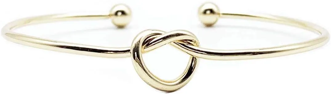 Love Knot Bangle Bracelets Love Tied Knotted Cuff Bracelets Friendship Bridesmaid Jewelry for Women