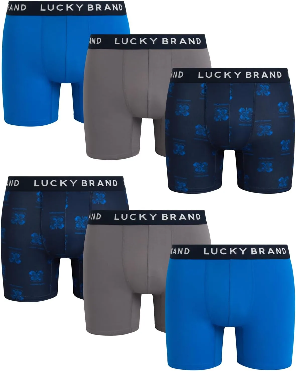 Lucky Brand Men's Boxer Briefs  6 Pack Super Soft Stretch Boxers for Men - Breathable Casual Mens Underwear Boxers (S-2XL)
