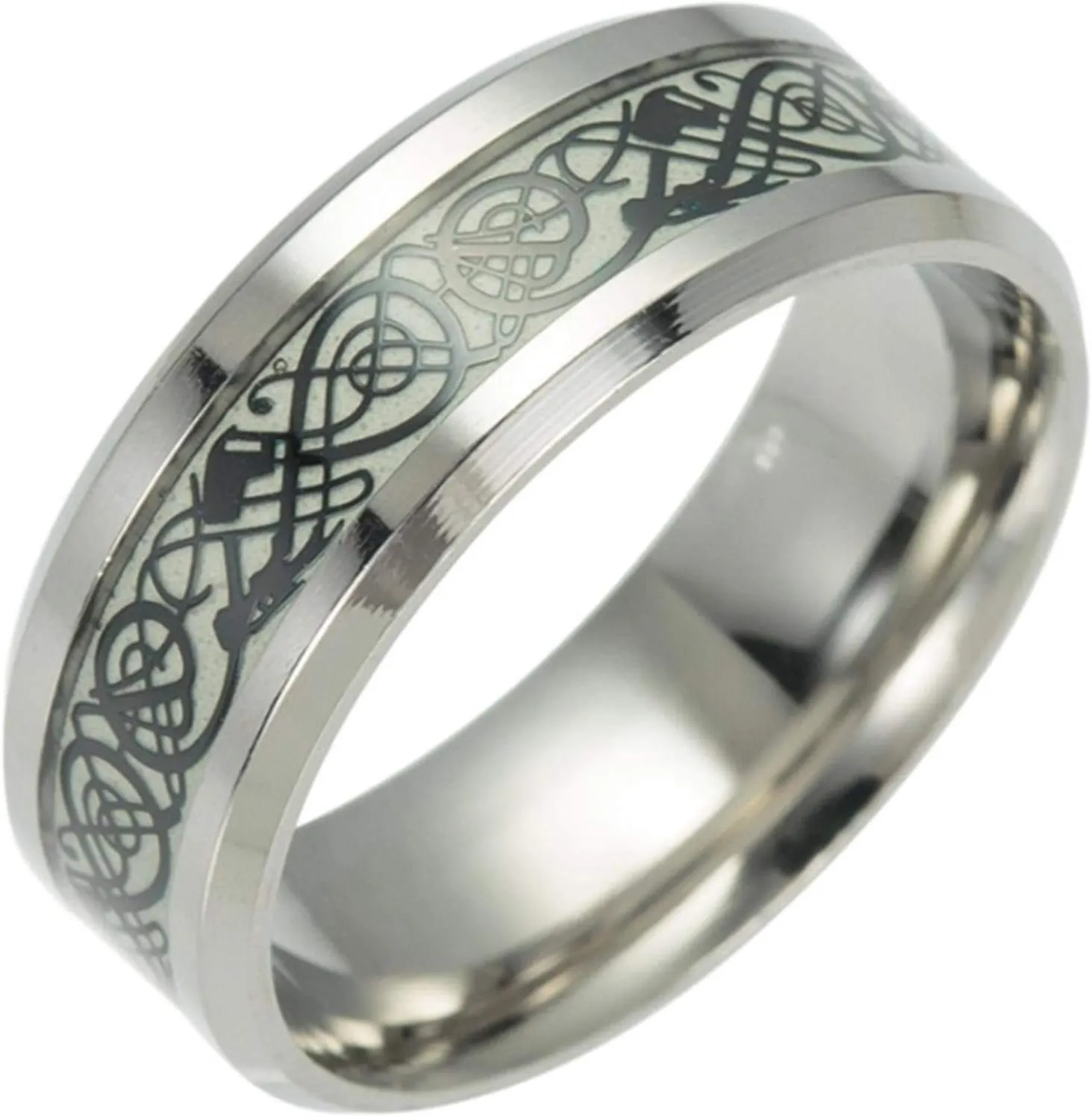 Luminous Ring Man Minimalist Stainless Steel Ring Glowing Ring couple in the Dark Jewelry