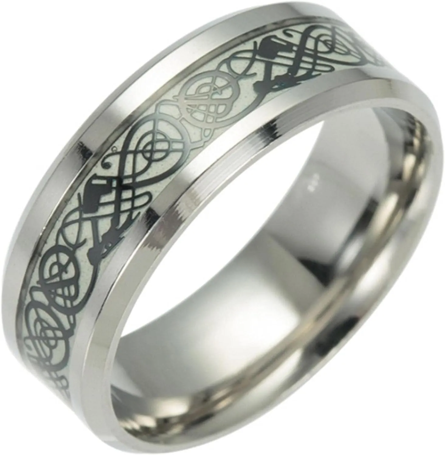 Luminous Ring Man Minimalist Stainless Steel Ring Glowing Ring couple in the Dark Jewelry