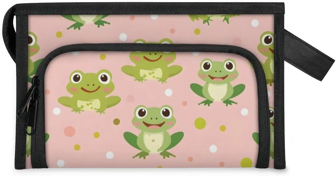 Makeup Bag Frogs Travel Toiletry Bag Makeup Organizer Portable Make Up Bags for Women Cosmetic Bag with Handle