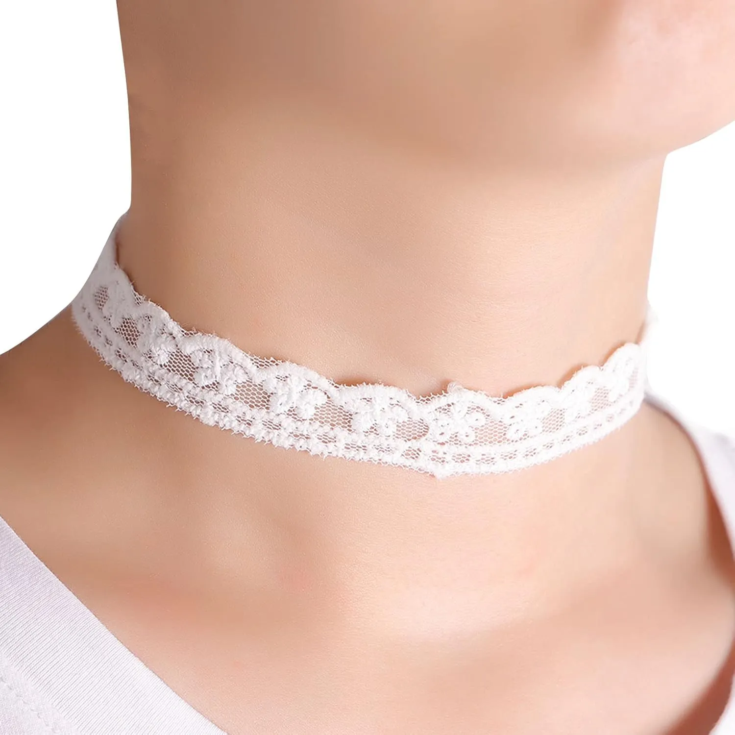 Manfnee Choker Necklace Black Lace Choker Gothic Tattoo Halloween Party Custum Accessory for Women