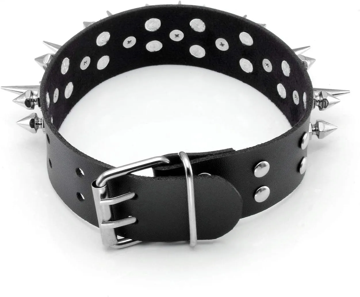 Manfnee Leather Studded Spike Bracelet Choker Punk Gothic Metal Rivet Cuff Bangle Black Wristband