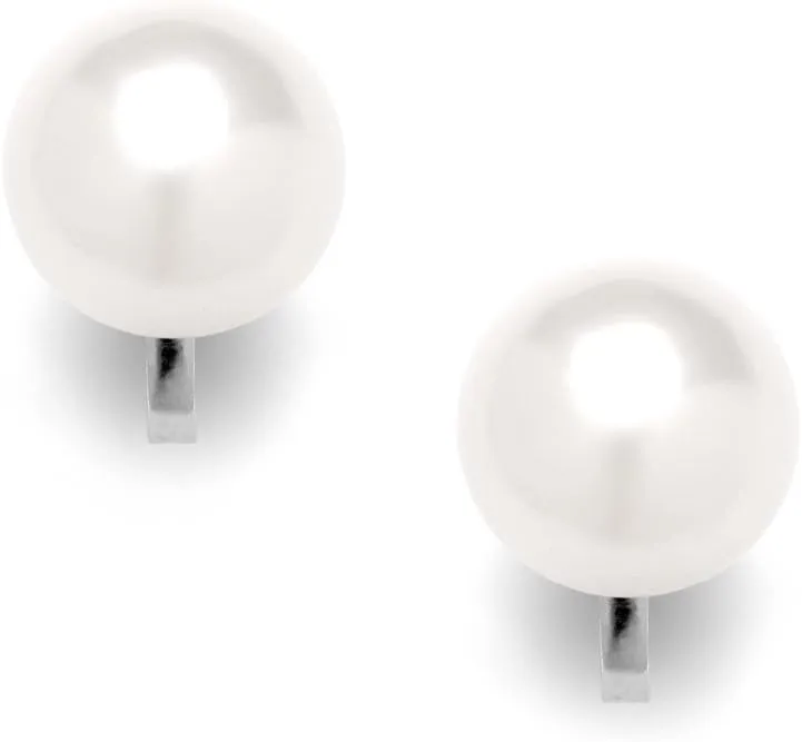 Mariell Ivory Freshwater Pearl Stud Clip On Earring for Women, 9mm, Non-Pierced Earring Birthday Gift