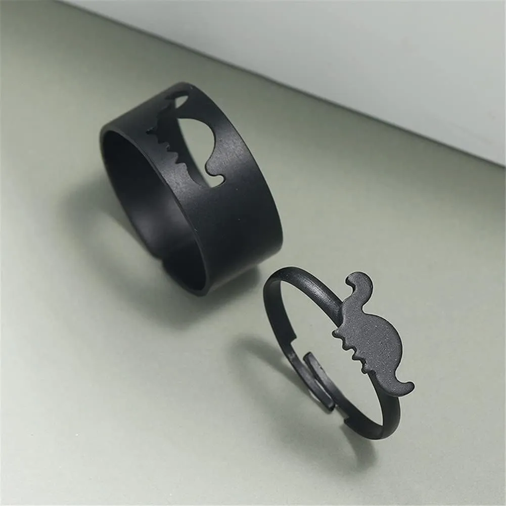 Matching Best Friends BFF Rings for Couple Tiktok Y2k Couple Rings Love Heart Moon Star Planet Rings for Women Men Love Promise Rings Jewelry