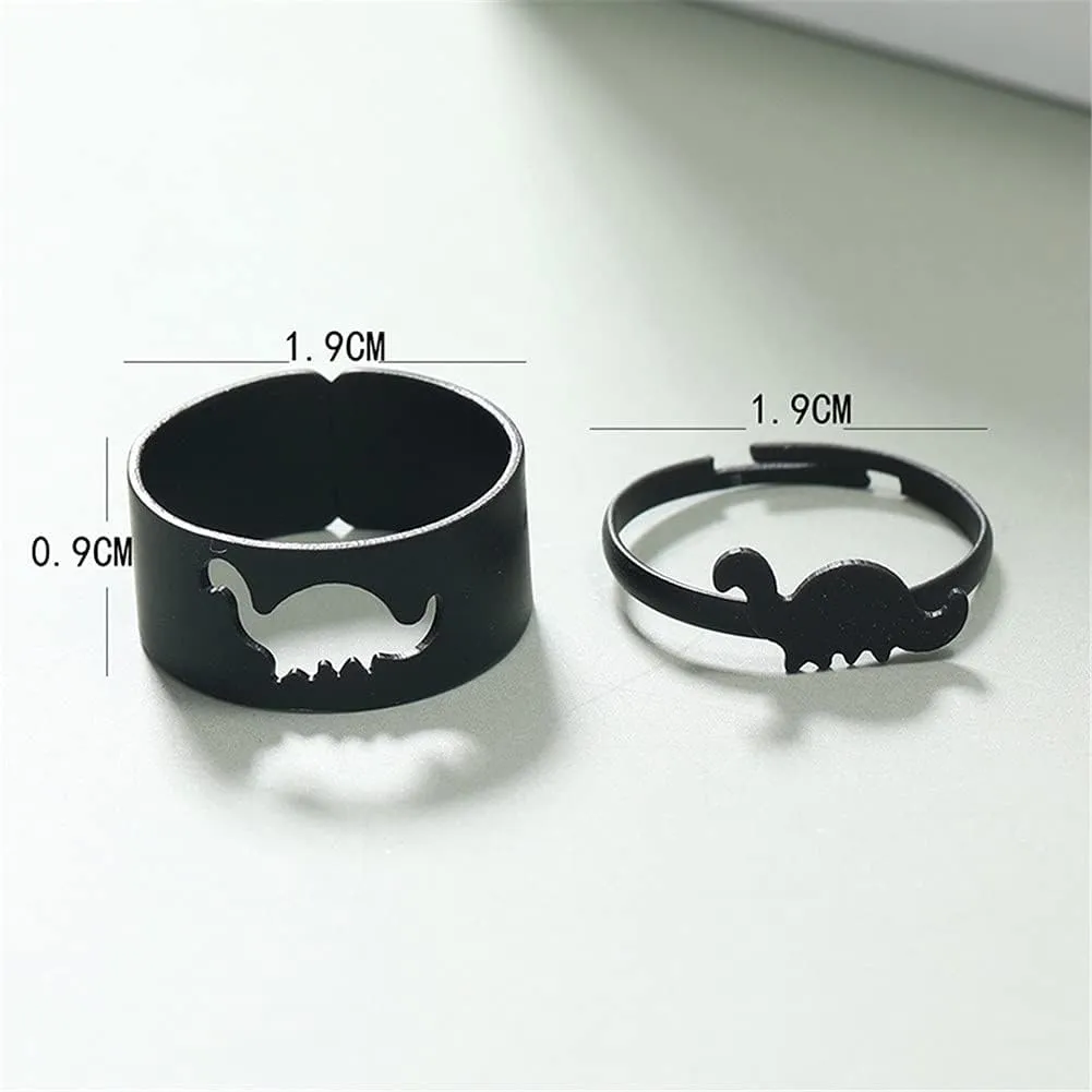 Matching Best Friends BFF Rings for Couple Tiktok Y2k Couple Rings Love Heart Moon Star Planet Rings for Women Men Love Promise Rings Jewelry
