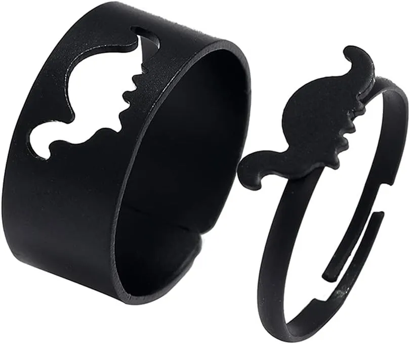 Matching Best Friends BFF Rings for Couple Tiktok Y2k Couple Rings Love Heart Moon Star Planet Rings for Women Men Love Promise Rings Jewelry