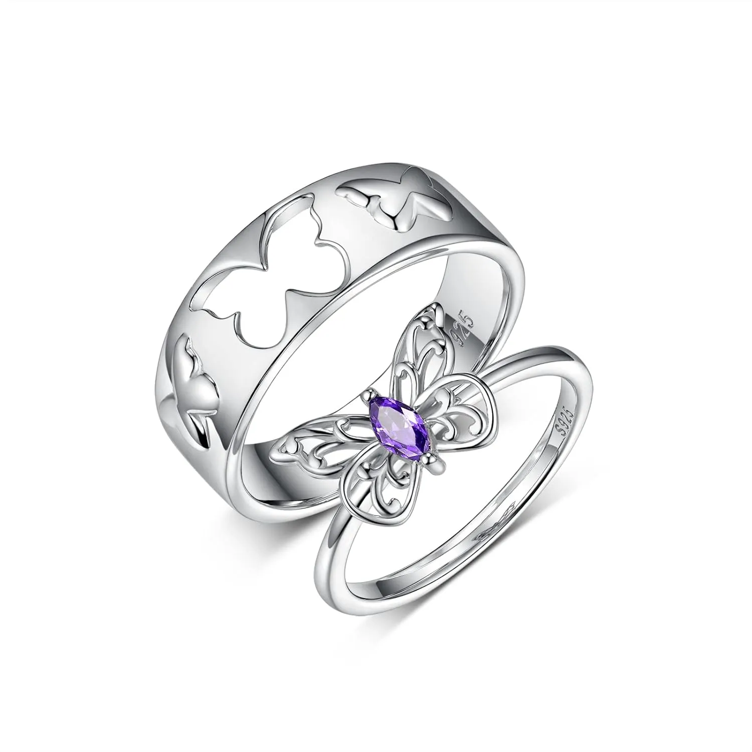 Matching Rings For Couples 925 Sterling Silver Couple rings Engagement Promise Ring Sets for Him and Her Couples Valentines Day Jewelry Gift