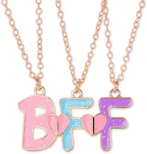 Mathcing BFF Best Friend Necklaces for 3 Girls Friendship Necklaces for Three Best Friends Anniversary Birthday Christmas Gifts for Bestie Best Friend Forever Gift