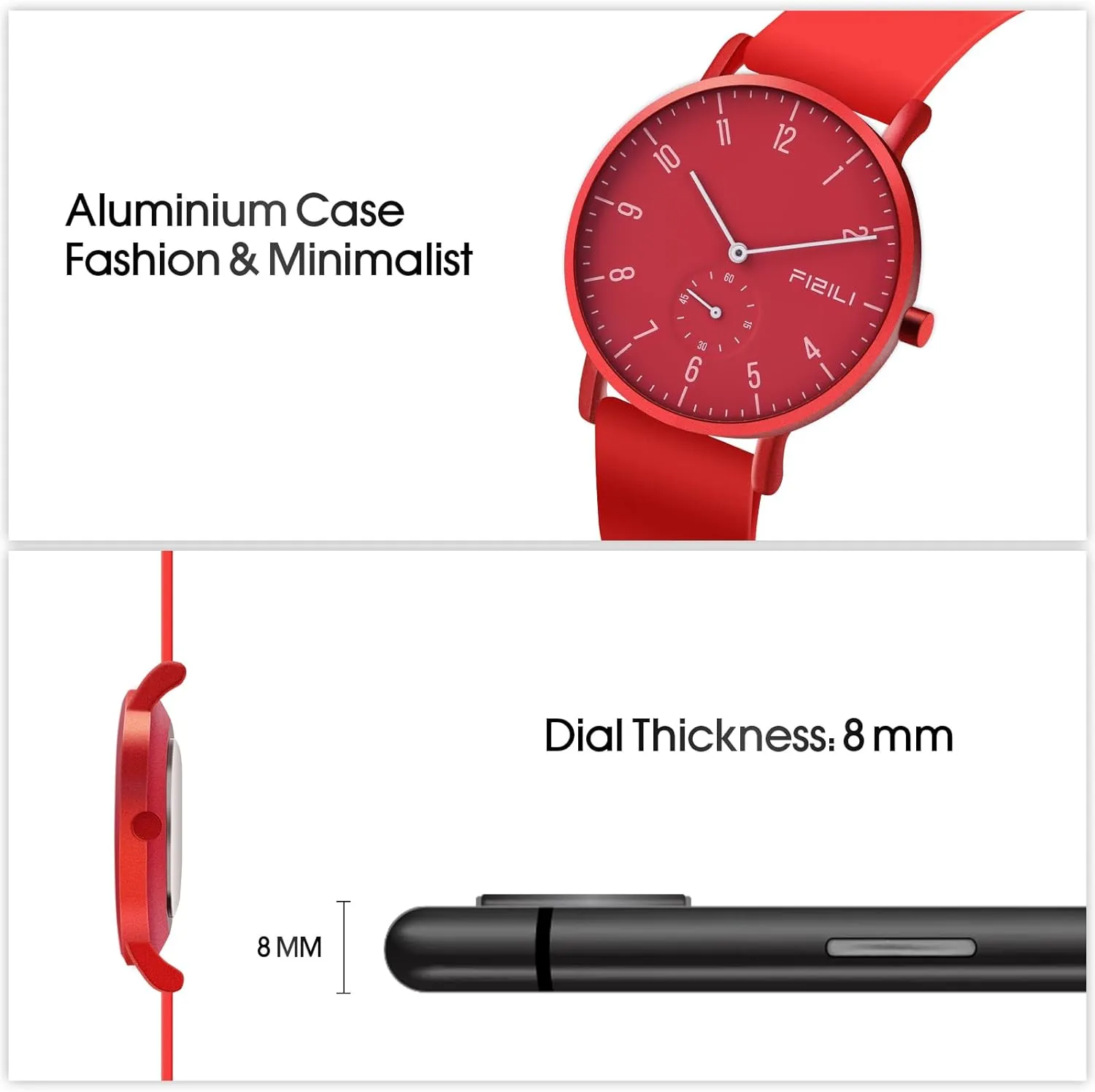 Mens Watches Minimalist Ultra Thin Waterproof Fashion Dressy Wrist Watch for Men Business Casual Luxury Quartz Analog Watch
