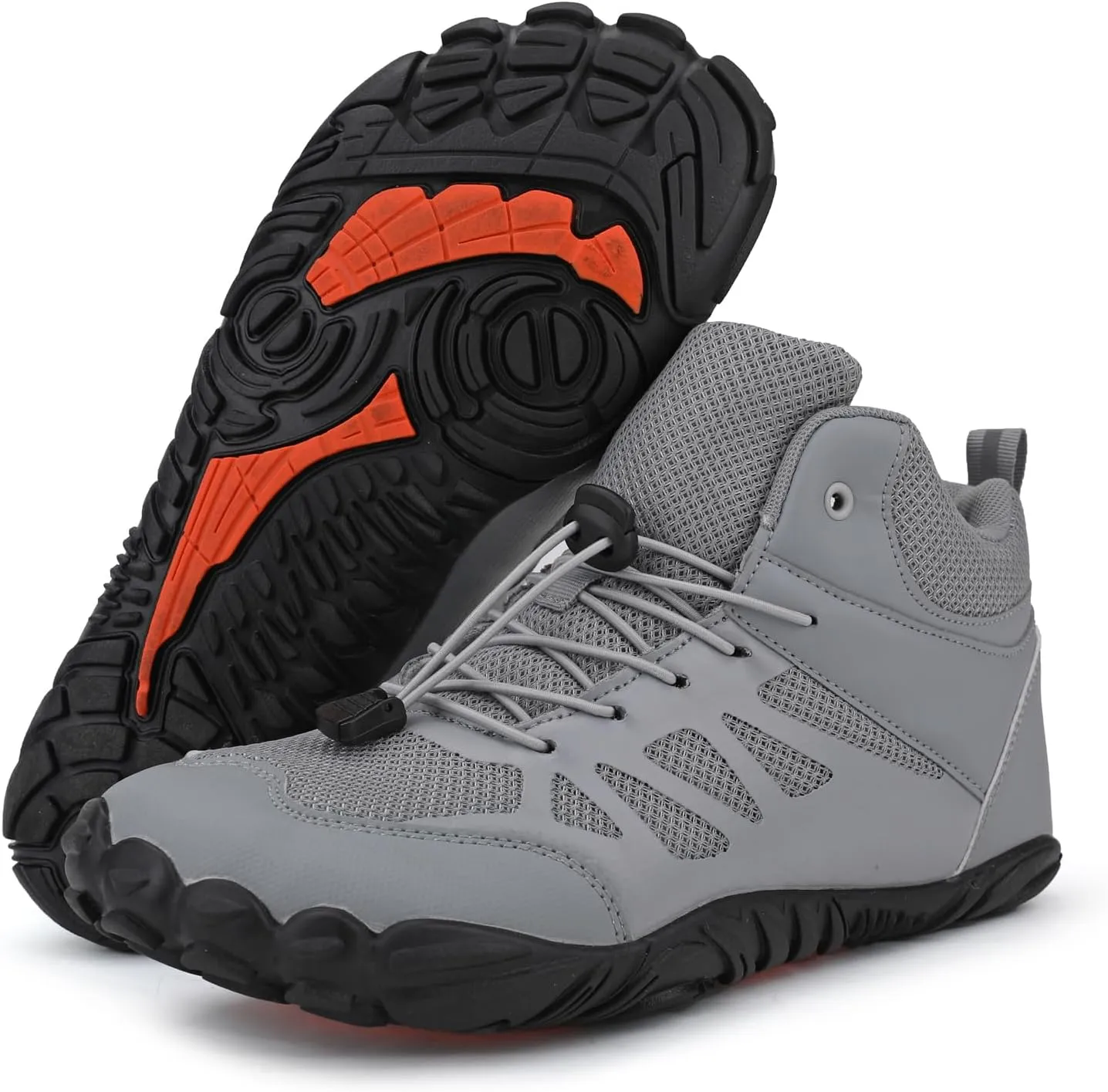 Men's Waterproof Hiking Shoes Lightweight Breathable Mid Top Walking Sneakers Comfortable Non-Slip Outdoor Casual Trekking Trail Shoes