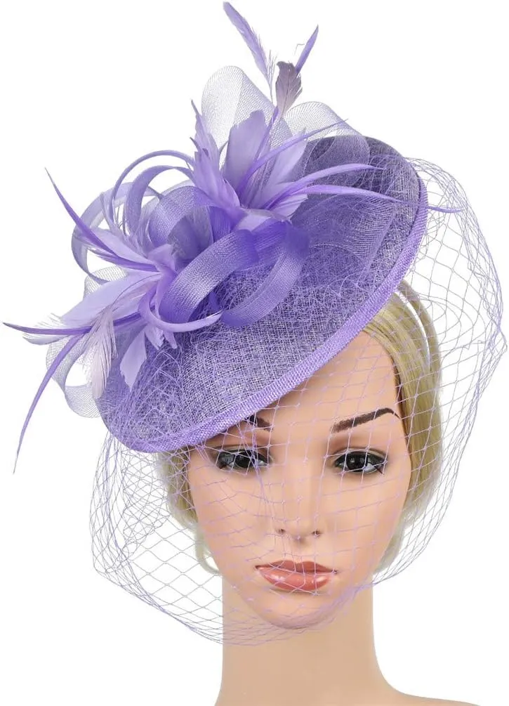 Mesh Headband Flower Hairband 1920s Bridal Headpiece Fascinators for Women Carnival Hair Clip