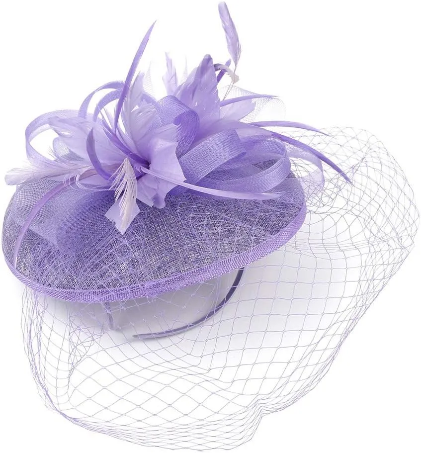 Mesh Headband Flower Hairband 1920s Bridal Headpiece Fascinators for Women Carnival Hair Clip