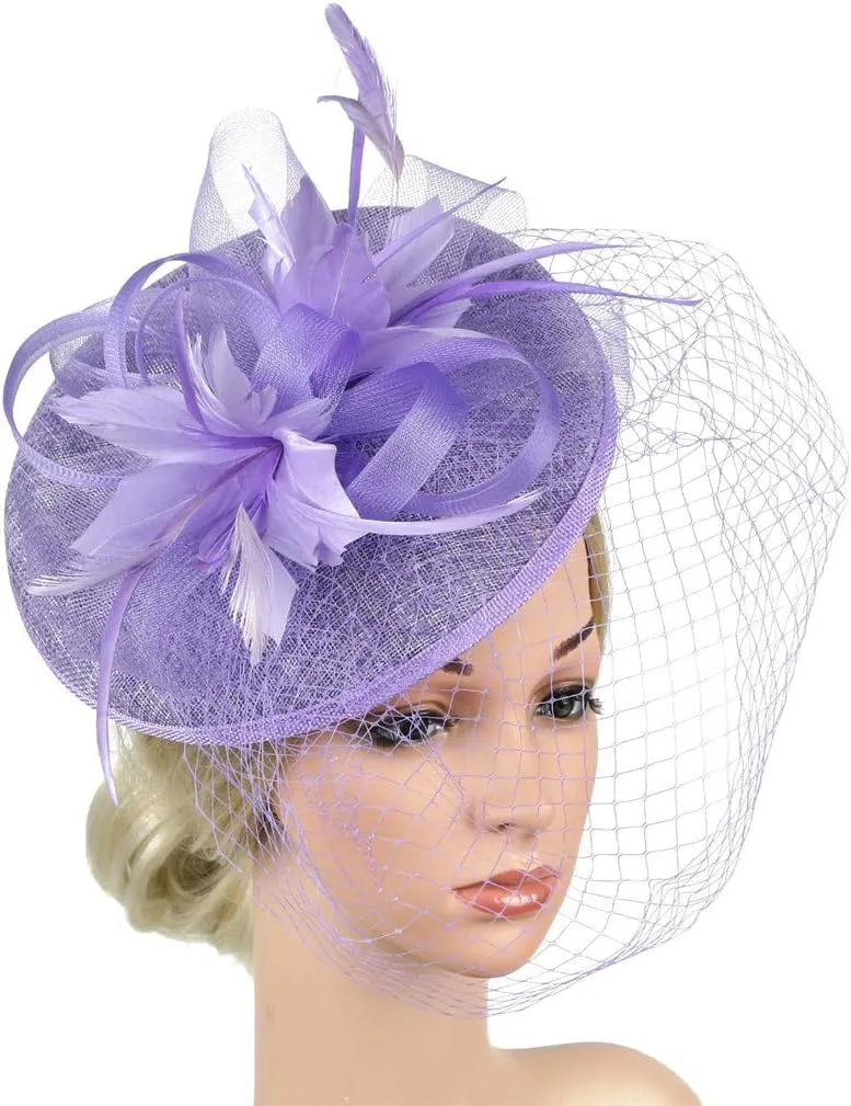 Mesh Headband Flower Hairband 1920s Bridal Headpiece Fascinators for Women Carnival Hair Clip