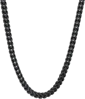 Metro Jewelry Stainless Steel 20 to 30 Inches Long Foxtail Necklace for Men with Black or Yellow Gold Ion Plating 6 mm Thick Chain with Lobster Claw Clasp